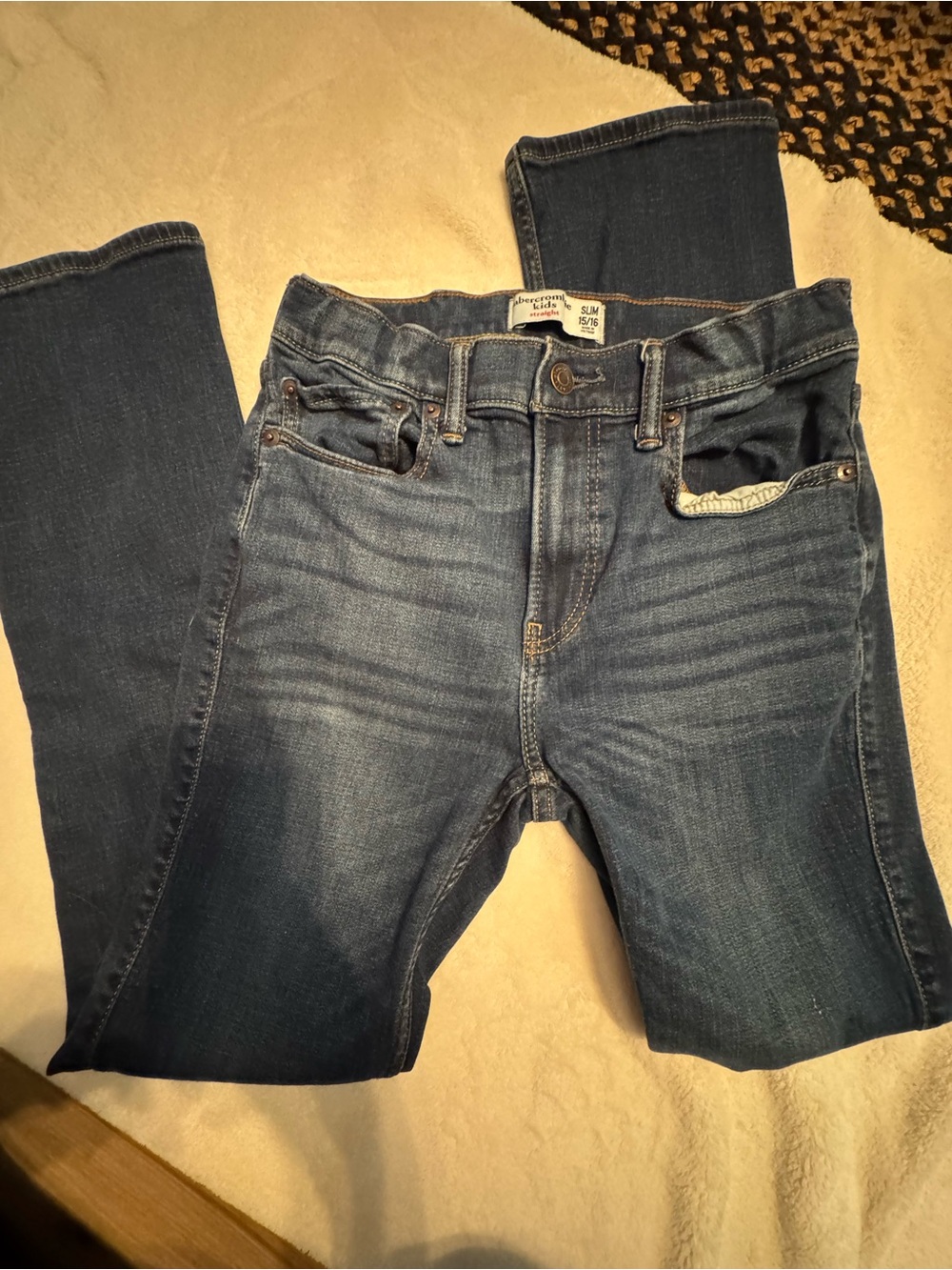 abercrombie kids dark blue denim jeans